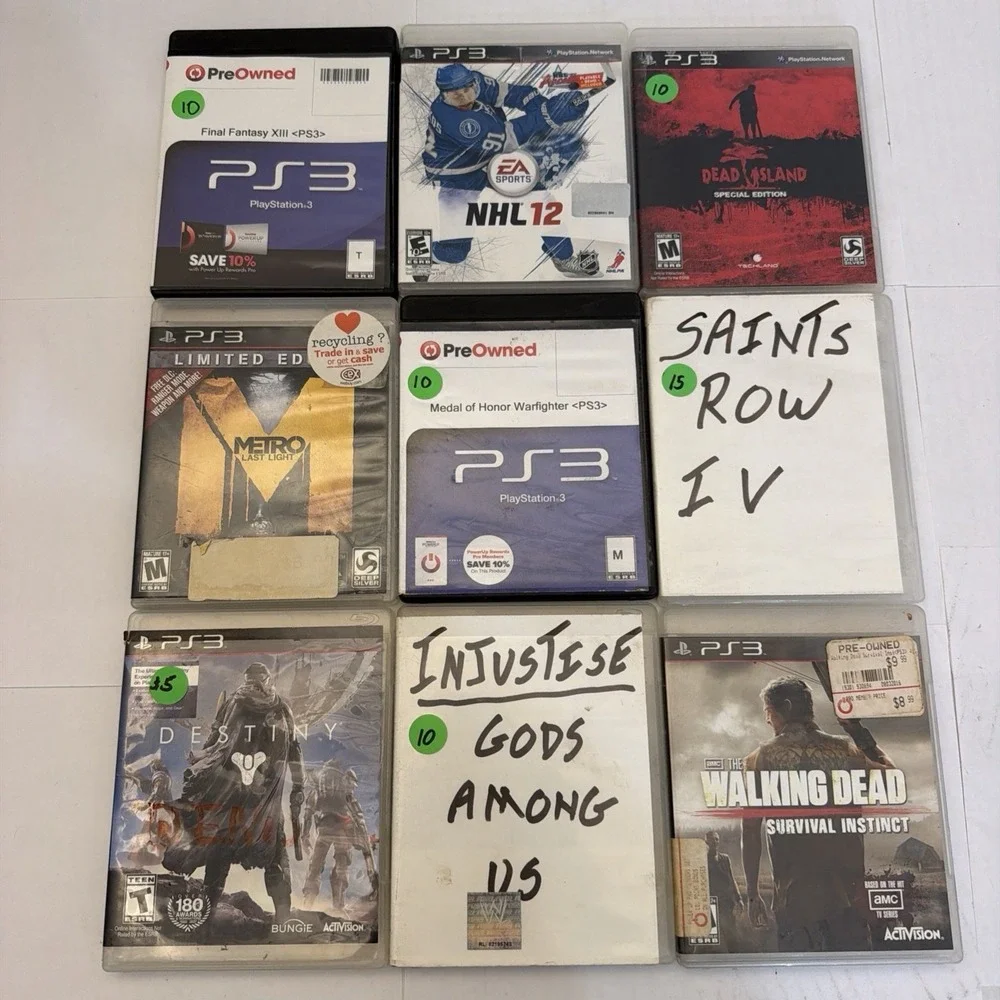 Sony PS3 Game Lot (9) PlayStation Final Fantasy XIII Dead Island Injustice NHL